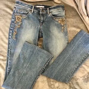 Gianni Bini embellished medium wash jeans